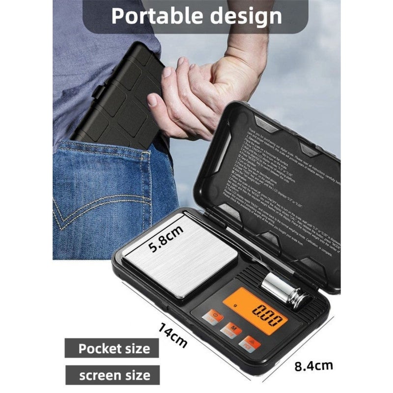 Digital Scale 50g/0.001g, 6 Units Conversion-g/oz/ozt/dwt/ct/gn, Mini Scale, Pocket Scale, LCD Display, with 2 Batteries-20g Weights-Tweezers Weighing Tray, Suitable for Jewellery-Goldsmithing-Food-Powder and Spices, Measuring Tools Multifunction, Premium Digital Electronic Scale - Image 2