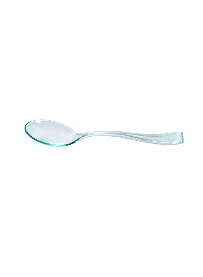 Restaurantware 4 Inch Mini Spoons, 500 Disposable Tiny Spoons - Heavy-Duty, Pair With Appetizers or Desserts, Seagreen Plastic Sample Spoons, For Parties, Weddings, Or Catering - Image 1
