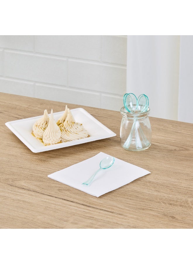 Restaurantware 4 Inch Mini Spoons, 500 Disposable Tiny Spoons - Heavy-Duty, Pair With Appetizers or Desserts, Seagreen Plastic Sample Spoons, For Parties, Weddings, Or Catering - Image 3