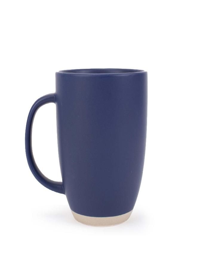 Elanze Designs Raw Clay Bottom Navy Blue 13 ounce Ceramic Coffee Mugs Set of 4 - Image 2