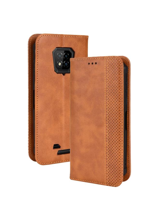 The Bros Case For Ulefone Armor 8 Magnetic Buckle Retro Texture Leather Phone Case