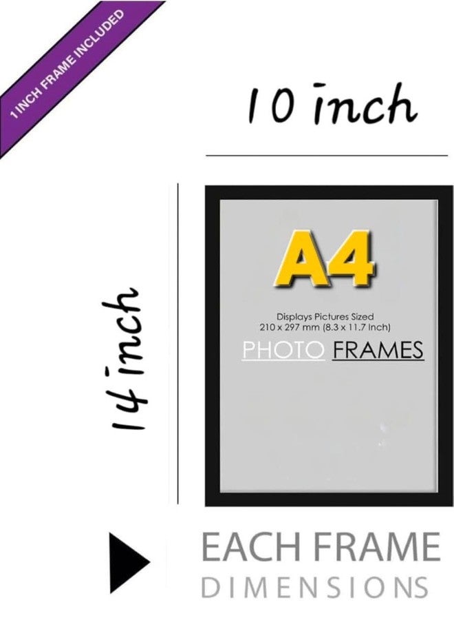 مجموعة إطارات صور، مقاس 14×10 بوصة، حواف ثنائية اللون، عبوة من 4 قطع، لوح مقاوم للكسر، عرض جداري عصري | ديكور للمنزل والمكتب والمعارض (بني وذهبي) - Image 4