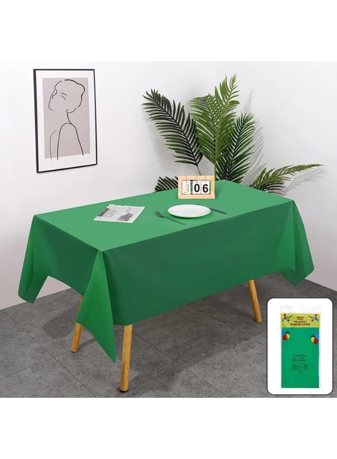 4 عبوات مفارش مائدة يمكن التخلص منها، غطاء مائدة مستطيل مقاوم للماء من البولي إيثيلين البولي إيثيلين لحفلات الشواء والزفاف - Image 3