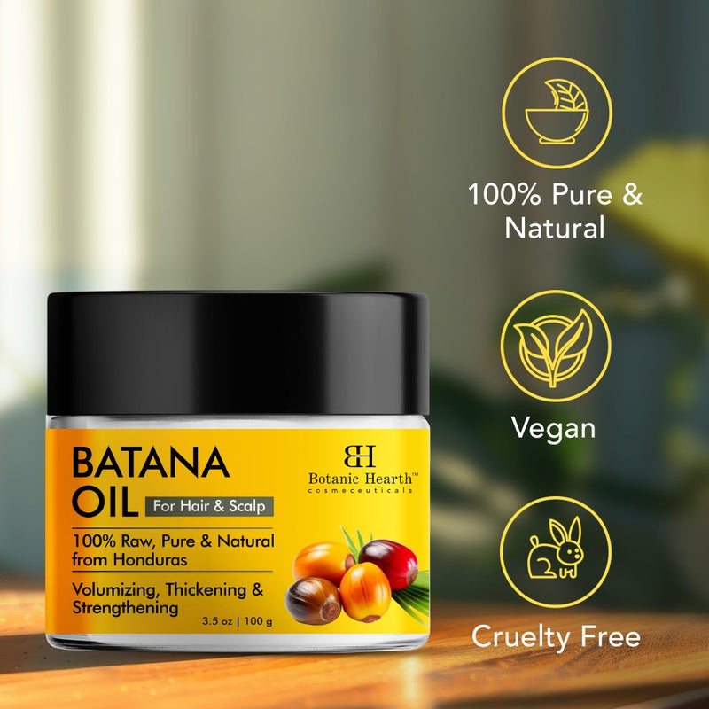 Botanic Hearth Raw Batana Oil for Hair Growth - 100% Pure, Organic 3.5 fl oz Batana from Honduras for Thick and Strong Natural Hair - Dr. Sebi Unrefined Cold Pressed Cosmetic Scalp Mask Gifts for Women (1 Pack) - Image 5