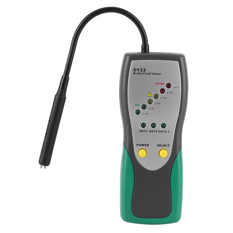 Digital Brake Fluid Tester: 30mm Gooseneck Probe, Hand-Held Size - Dual Alarm System, Wear-Resistant High-Temperature Plastic Brake Fluid Detector for Car Safe Driving Maintenance - Image 1