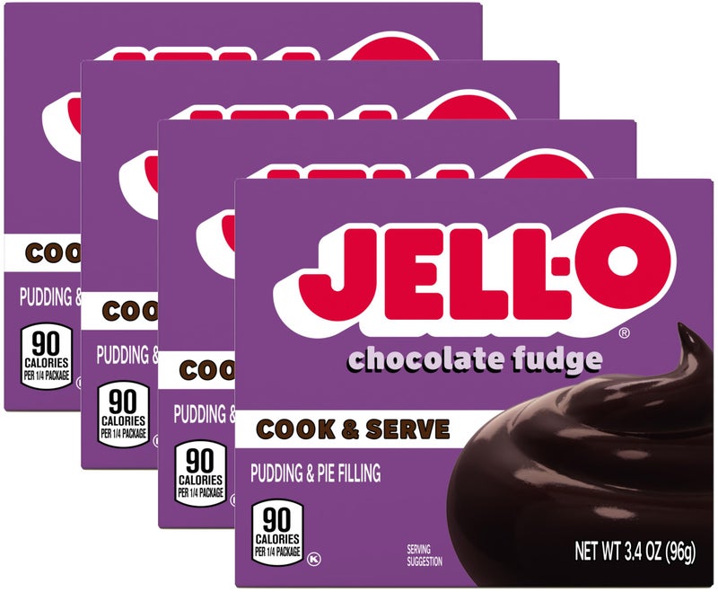 Jell-O JellO Chocolate Fudge Cook  Serve Pudding  Pie Filling 34Oz Pack of 4 - Image 3