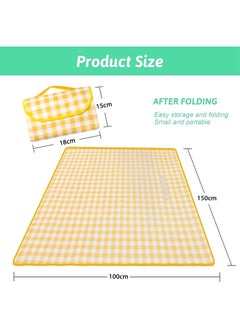 Jourvent Picnic Outdoor Blanket, 100x150CM Waterproof Foldable Blankets Gingham Picnic Mat for Beach, Camping Grass Lawn Park Accessories Cute Couple Gifts Ideas Wedding Registry(3-4) People  - Image 2