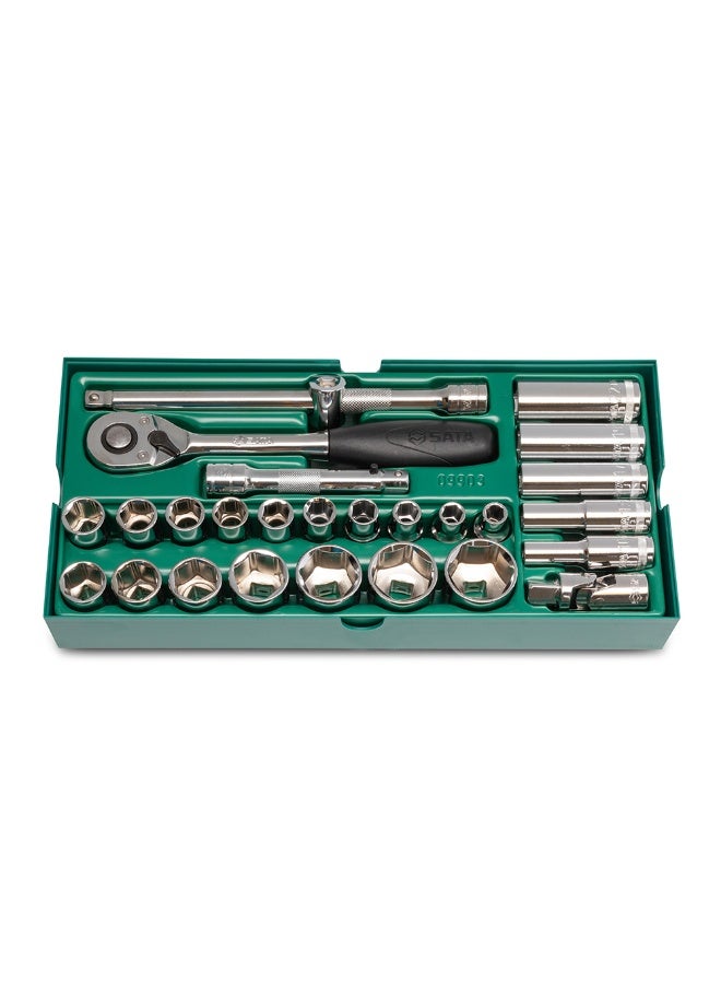 SATA GL09903 27-Piece 1/2" Drive 6 Point Metric Socket Set - Image 1
