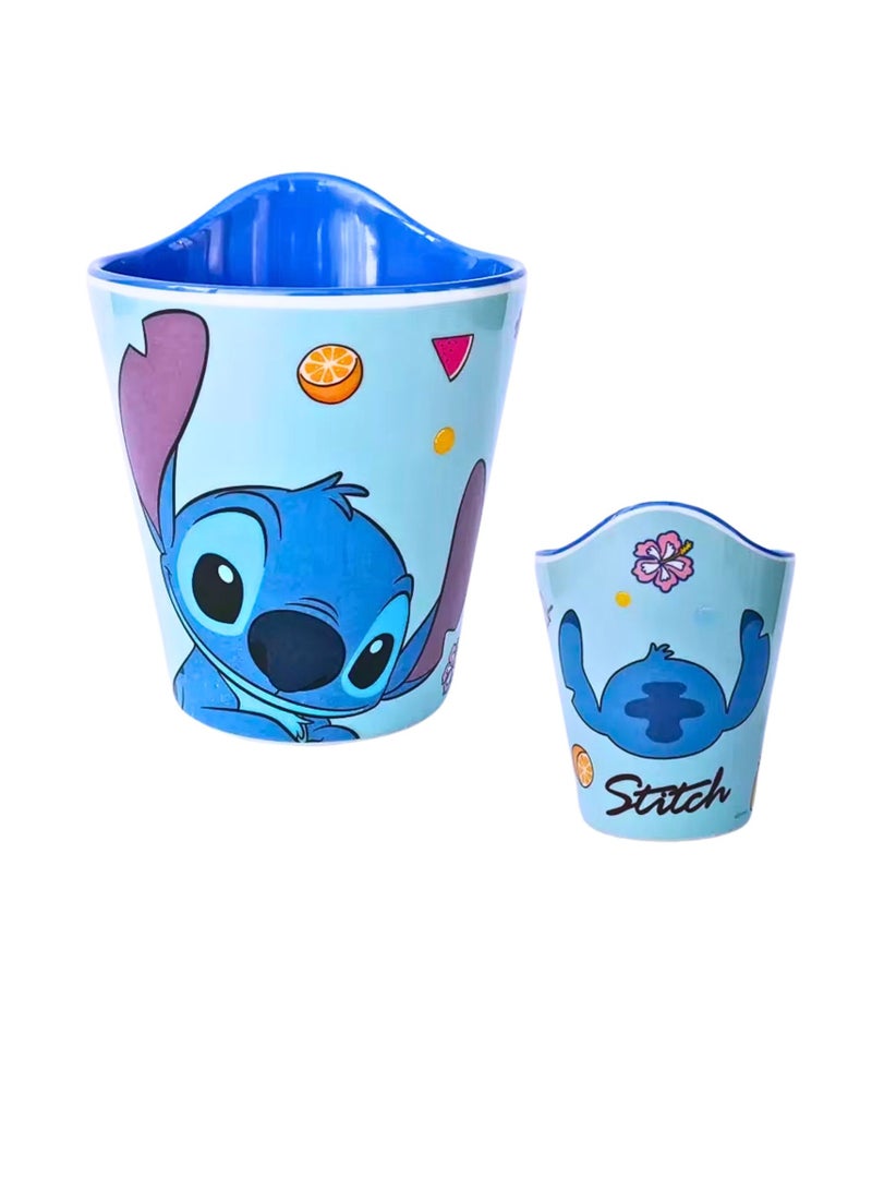 ديزني كوب ستيتش للأطفال بتصميم استوائي لطيف وملون رائع للماء أو العصير أو العصائر أو الحليب للأطفال والرضع 320 مل - Image 1