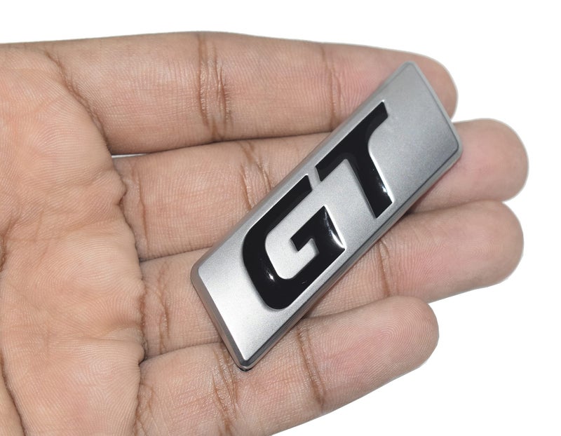 Incognito GT Badge Sticker for All Cars, Metal (Silver with Black) - Image 1