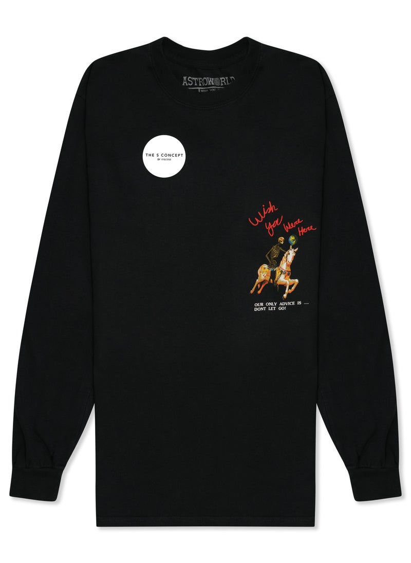 Travis Scott - Astroworld Horse Long Sleeve Black - Image 1