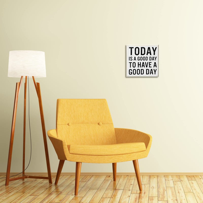 جيتك ديكور إيجابي ديكور هدايا ملهمة اليوم هو يوم جيد للحصول على علامة خشبية يوم جيد تحفيزي مكتب ديكور مكتب مزرعة التأكيد هدية للنساء الجرف مكتب الجدول (أبيض) - Image 5