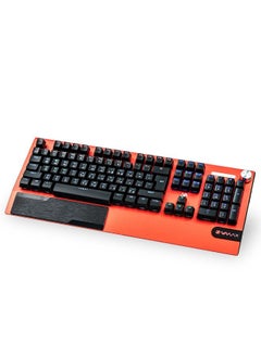 VMAX Professional RGB Mechanical Gaming Keyboard with ENG & ARB Keypad Blue Axis Multifunction Knob RGB LED Backlit Wired Gaming Mechanical Keyboard RGB Office Keyboard for Mac Windows Red