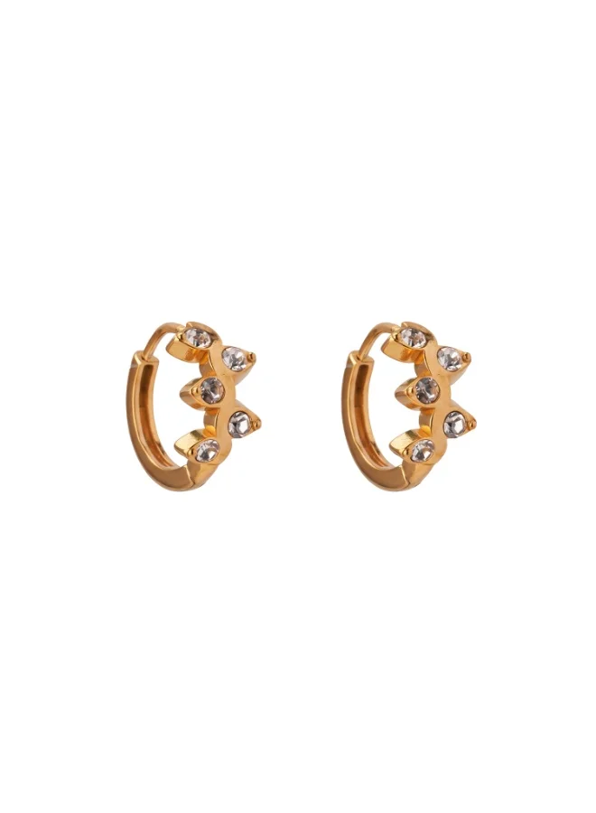 Palmonas 18K Gold Tone Plated Frost Petal Hoop Earrings For Women - Waterproof & Anti-Tarnish