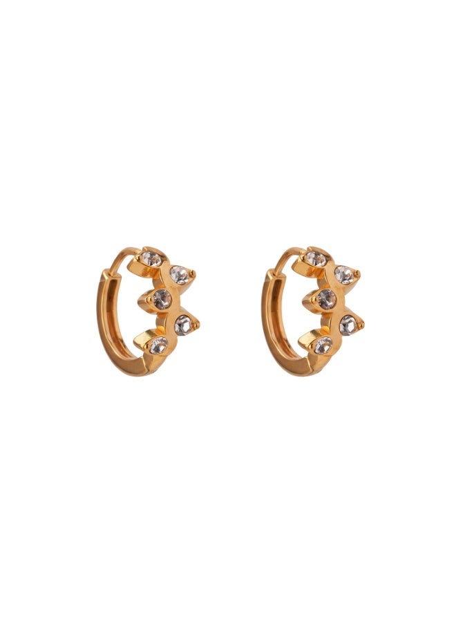 Palmonas 18K Gold Tone Plated Frost Petal Hoop Earrings For Women - Waterproof & Anti-Tarnish - Image 1