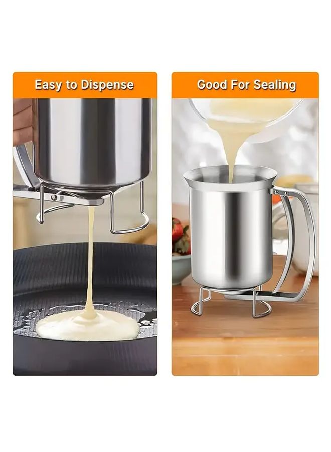 Stainless Steel Batter Funnel With Base And Heart Shaped Liners For Baking - Image 5