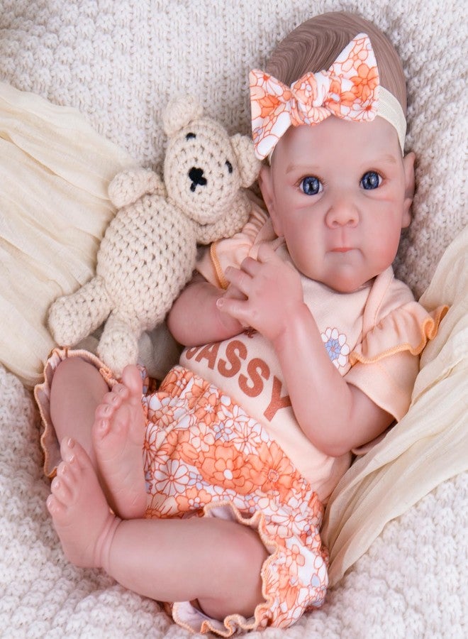 Aori Lifelike Baby Dolls Clothes 20 Inch Pink Shirt and Floral Pants Set for 17-20 in Realistic Reborn Girl Doll - Image 2