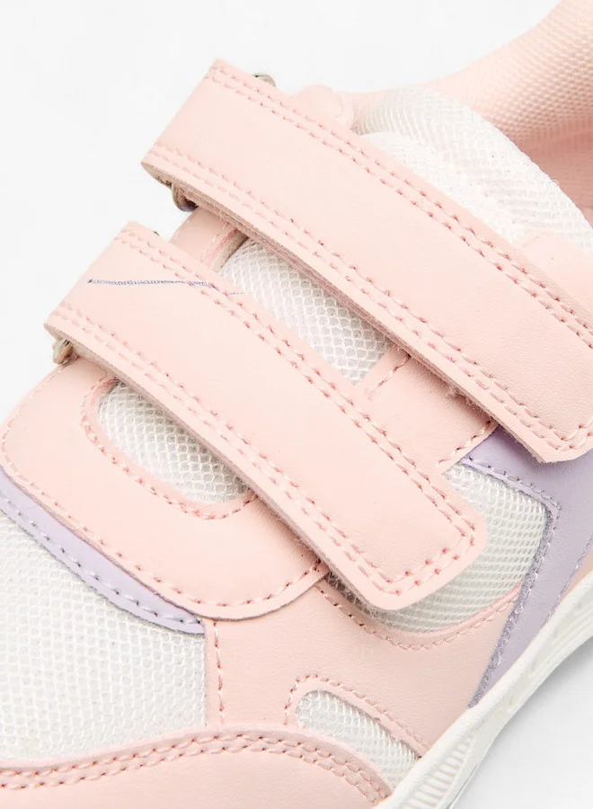 JUNIORS Panelled Sneakers with Hook and Loop Closure