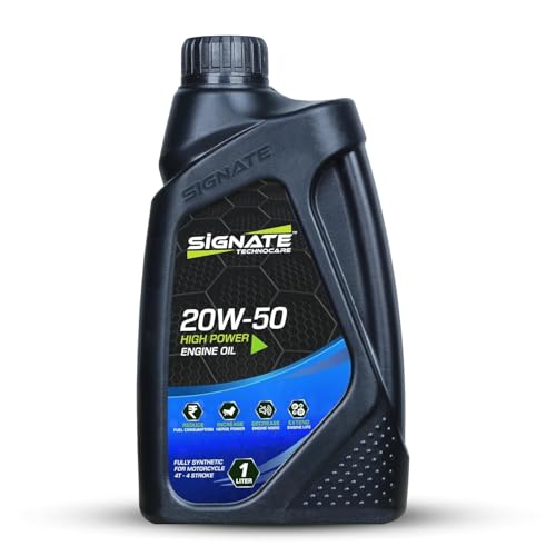 Signate 20W50 Street Race Bike Engine Oil 1L, High Performance Engine Oil for Motor Cycle, Maximum Gear Protection & Efficient Performance Bike Oil, 1L - Image 1