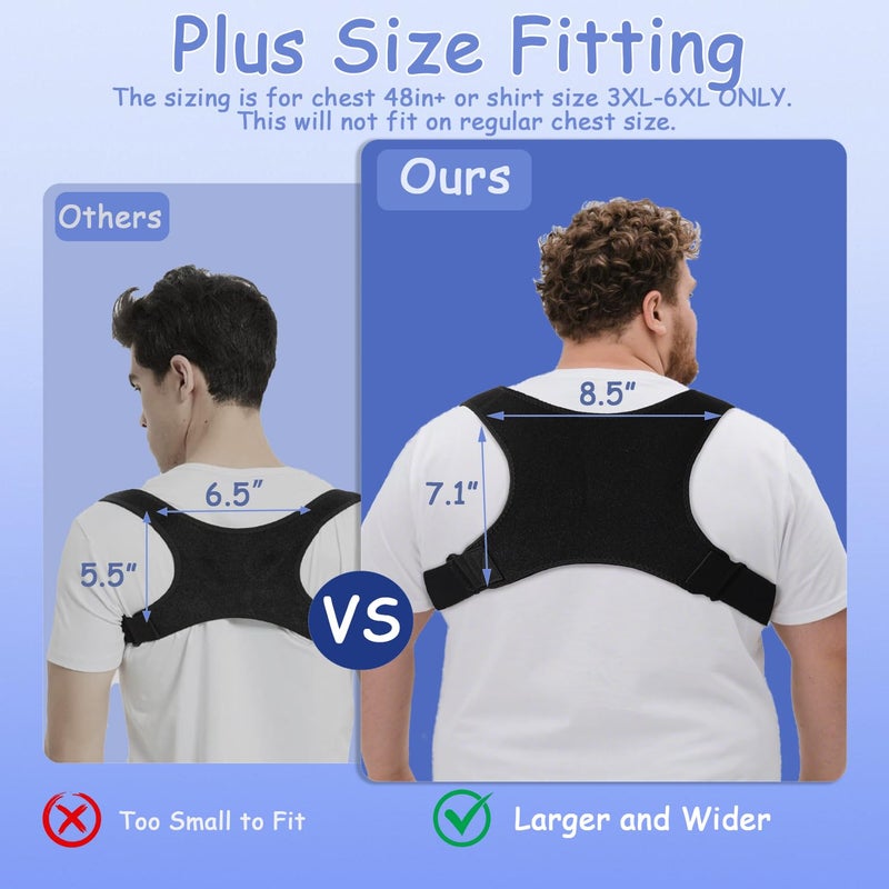 King Mills Plus Size Back Brace for Lower Back Pain, Breathable Posture Corrector for Women & Men Plus Size 3XL to 6XL, Adjustable Support Brace for Big & Tall - Image 2