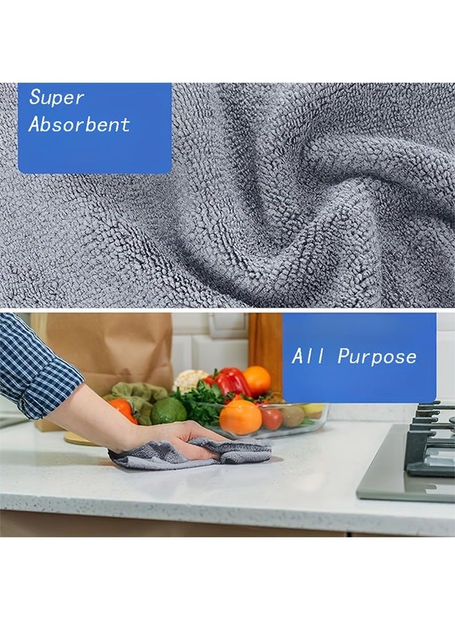 HOMESTAR 50pcs Ultra Absorbent Microfiber Towels | Compact, Ultra-Soft, Non-Scratch, Hand Wash Only, Square, Kitchen Towels for Car Washing, Dish Drying & Glass Cleaning - Image 4