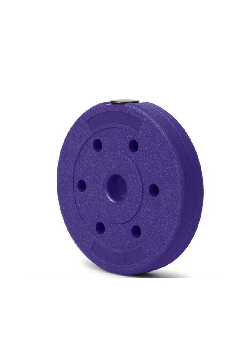 1-Piece 15kg Weight Lifting Dumbbell Plates (purple)