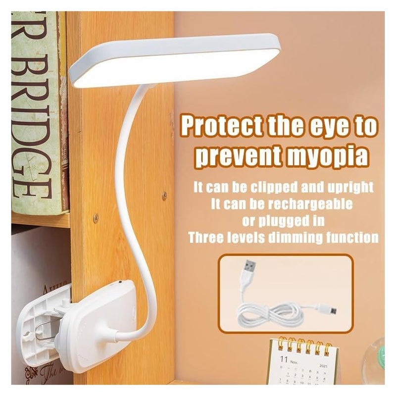 LED Clip-on Reading Lamp, Book Lamp, USB Charging Flower Shape Reading Lamp, Dimmable Clip-on Reading Lamp for Office, Reading, Travel, Stairs, Books - Multi Color - Image 1