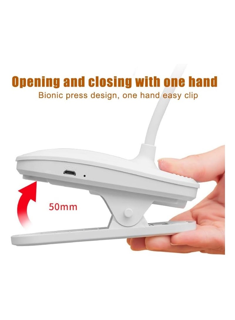 LED Clip-on Reading Lamp, Book Lamp, USB Charging Flower Shape Reading Lamp, Dimmable Clip-on Reading Lamp for Office, Reading, Travel, Stairs, Books - Multi Color - Image 3