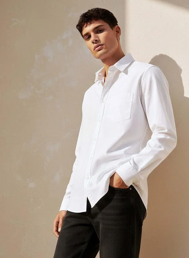 لي كوبر Lee Cooper Men Regular Fit Collar Long Sleeves Shirt