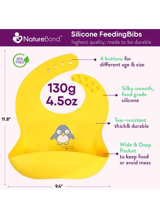 NatureBond Silicone Baby Bibs Easily Wipe Clean With Waterproof Pouch (2 PCs) - Image 2