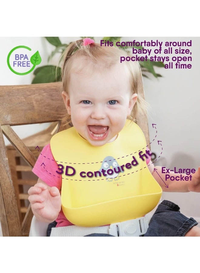 NatureBond Silicone Baby Bibs Easily Wipe Clean With Waterproof Pouch (2 PCs) - Image 4