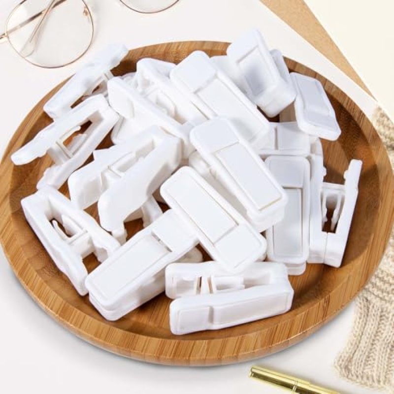 White Baby Hangers With Velvet Clips - Gentle Grip Plastic Hangers for Baby Clothes Wardrobe Organization - Image 3