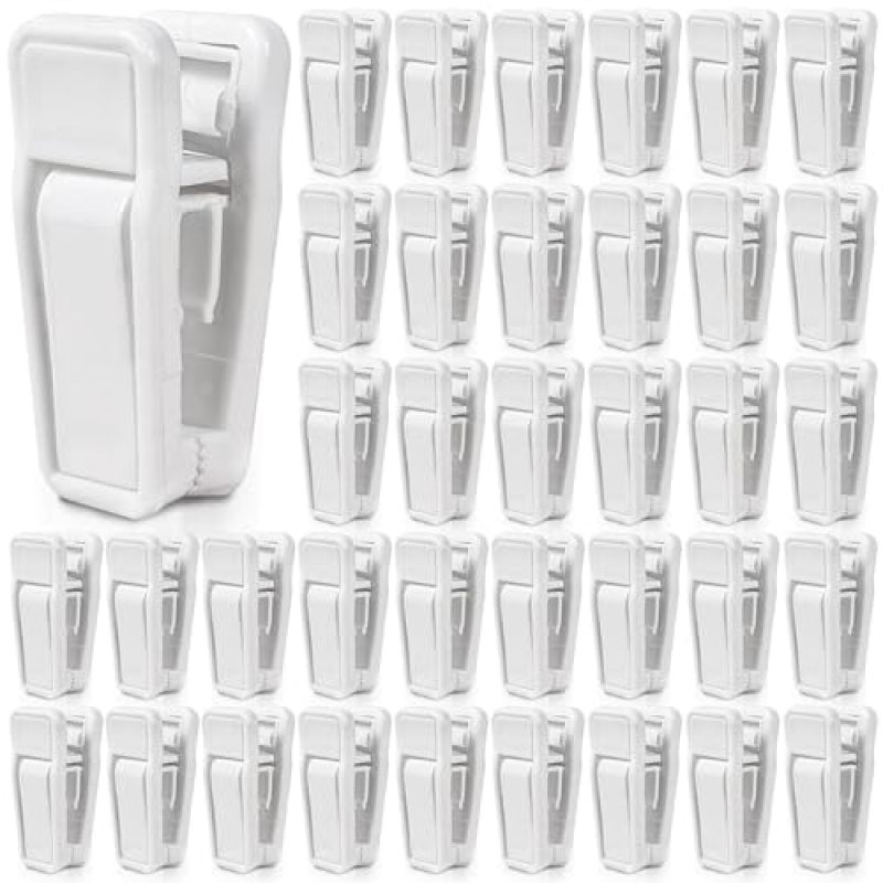 White Baby Hangers With Velvet Clips - Gentle Grip Plastic Hangers for Baby Clothes Wardrobe Organization - Image 1