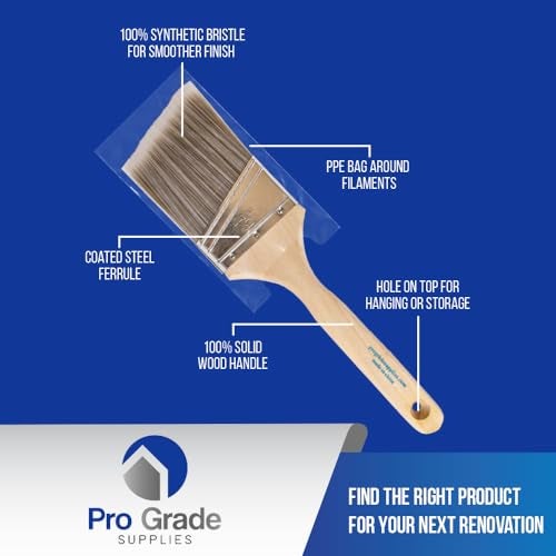 Pro-Grade Pro Grade - Paint Brushes - 2Ea 3" Angle Brushes - Image 2