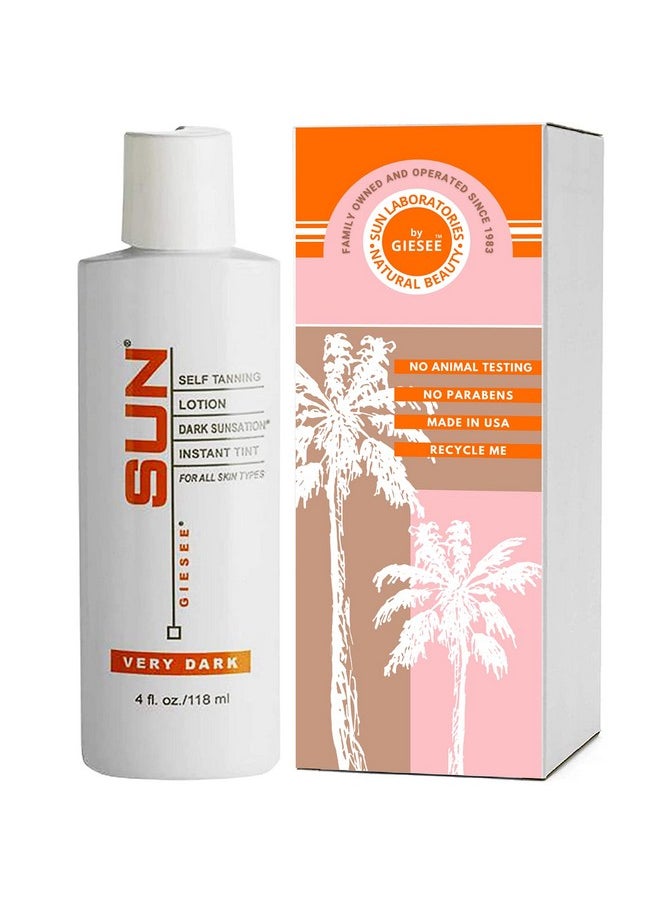 Sun Laboratories by Giesee Sun Laboratories By Giesee Dark Sunsation Sunless Tanning Lotion 4 oz - Fragrance-Free, Non-Toxic, Organic Tanning Lotion, Dark Self Tanner, Natural Self Tanning Lotion for Face and Body  - Image 1