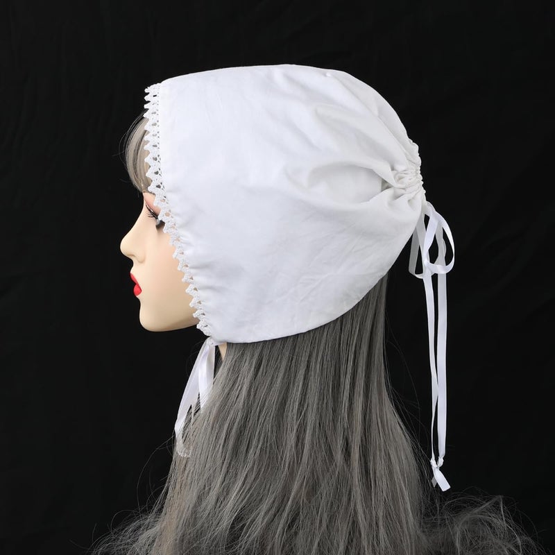 GRACEART Peasant Amish Hat Prairie Cap Women Girls Pioneer Colonial Bonnet 100% Cotton - Image 3