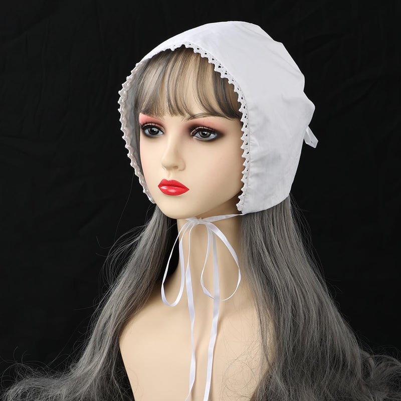 GRACEART Peasant Amish Hat Prairie Cap Women Girls Pioneer Colonial Bonnet 100% Cotton - Image 1