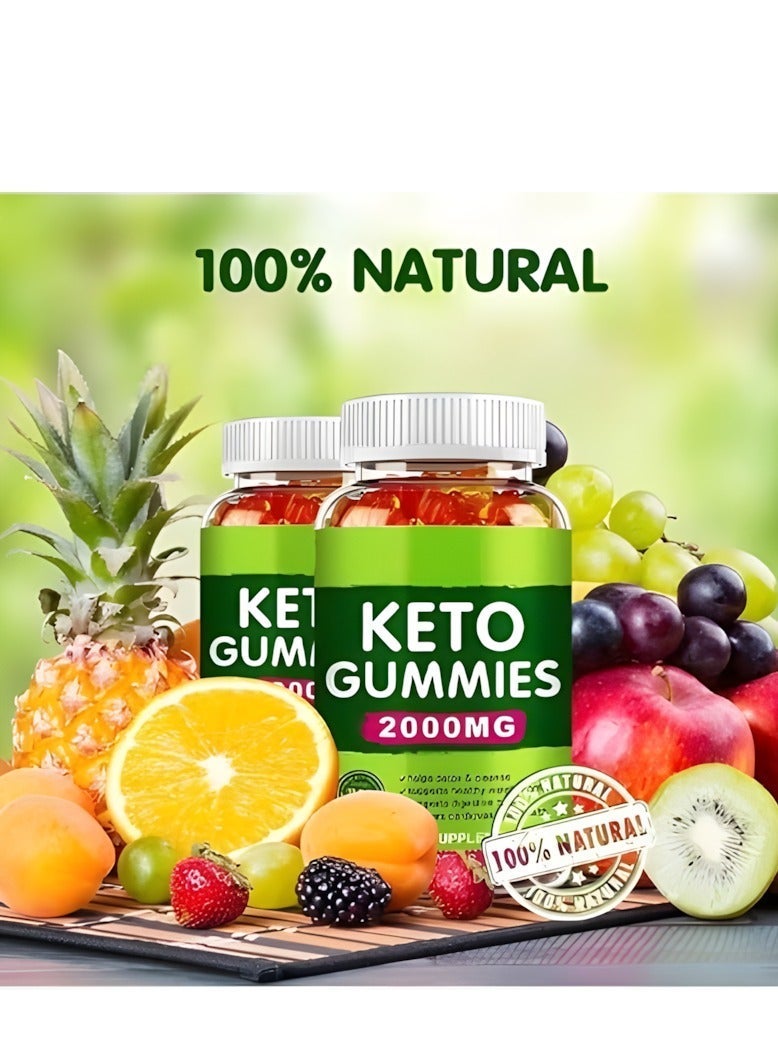 KETO خل التفاح وحلويات كيتو 60 حبة 2000 ملغ، تعزز فقدان الوزن، مكمل غذائي، تنظم الوظيفة البدنية والصحة، تعزز الذاكرة، حلوى بروبيوتيك - Image 3