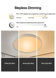 Arabest Ceiling Lamp Led Lights Modern Full Color Dimming, Remote Control, Intelligent Voice Control, Smart Timmer, Bedroom Round Ceiling Lamp Ceiling Light Led  - Image 4