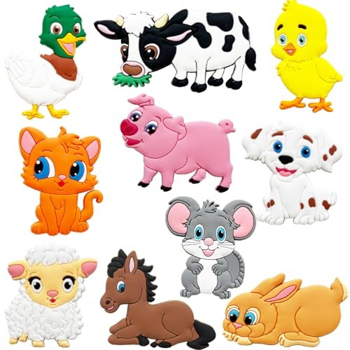 ALNETI Refrigerator Magnets for Toddlers Farm Animals Big Rubber Toddler Fridge Magnets for Kids Learning Preschool Baby Magnet for Refrigerator and Whiteboard Cute Kid Magnetic Animal Toys Gifts - Image 1