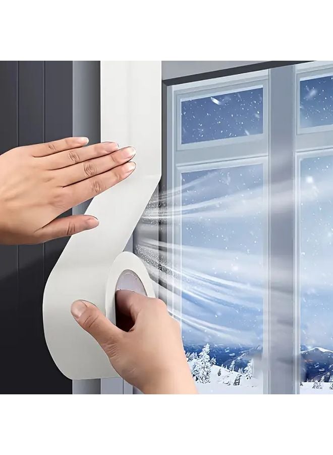 Window Insulation Film 118.1x1.9 Inch Heavy Duty Windproof Waterproof Thermal Barrier Winter Draft Stopper Easy Install No Tools - Image 2