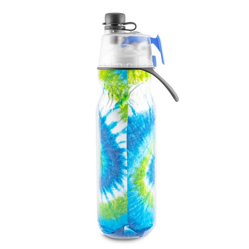O2COOL Mist 'N Sip Misting Water Bottle 2-in-1 Mist And Sip Function With No Leak Pull Top Spout Reusable Sports Water Bottle - 20 oz (Tie Dye Blue) - Image 2