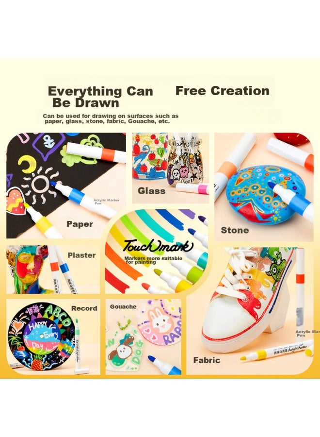 Touch Mark Acrylic Markers, 60 Colors, Watercolor Pens, Quick-drying, Waterproof, Non-translucent, Graffiti Drawing Pens, Diy Paint Brushes, Marker Pens, Back-to Gifts For Students And Children - Image 4
