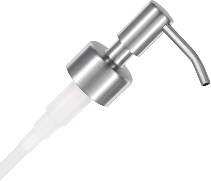 Altglas Stainless Steel Soap Pump 'Budapest' as Replacement for Liquid Hand Soap Dispensers and Bottle Upcycling - fits Regular Mouth Bottles with 1.1 in / 28 mm Thread e.g. Jack Bottle (Silver Brushed) - Image 1
