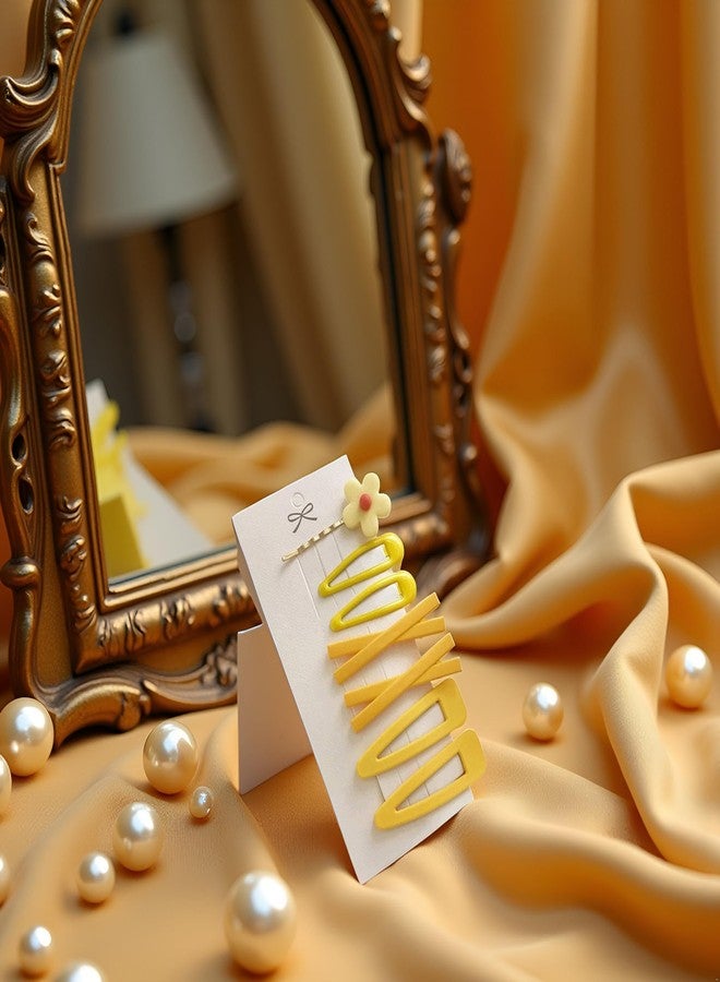 Sluswallow 7Pcs Yellow Sweet Flower Women Girl Barrette Bobby Pin Hairpin Hair Clips Decoration Elegant Gold Gifts Hair Clips (7cm/2.76") - Image 2