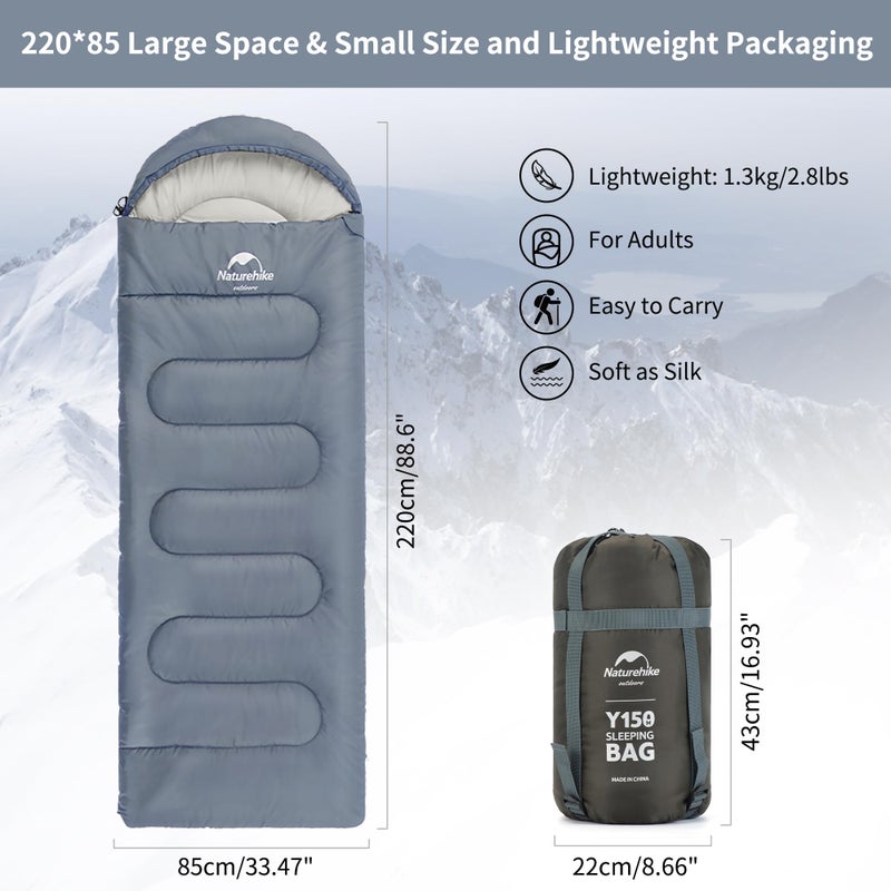 Naturehike Naturehike Sleeping Bag for Adult, Combine Double Sleeping Bag, Oversized 220×85cm, L and R,3 Season, Ultralight Lightweight Compact with Compression Bag - Image 2