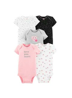 RedMapleTEK 5-piece set of pure cotton jumpsuits for infants and young children, short-sleeved crawling clothes  - Image 1