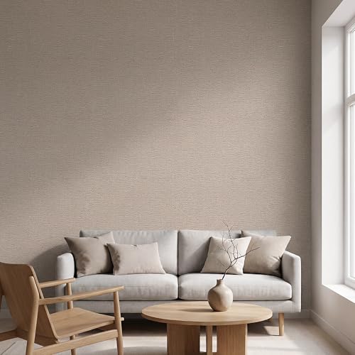 WADILE Grasscloth Peel and Stick Wallpaper 15.7in x 78.7in, Textured Contact Paper for Cabinets, Faux Linen Wall Paper Pull and Stick, Fabric Vinyl Wallpaper Self Adhesive Gray Yellow - Image 3