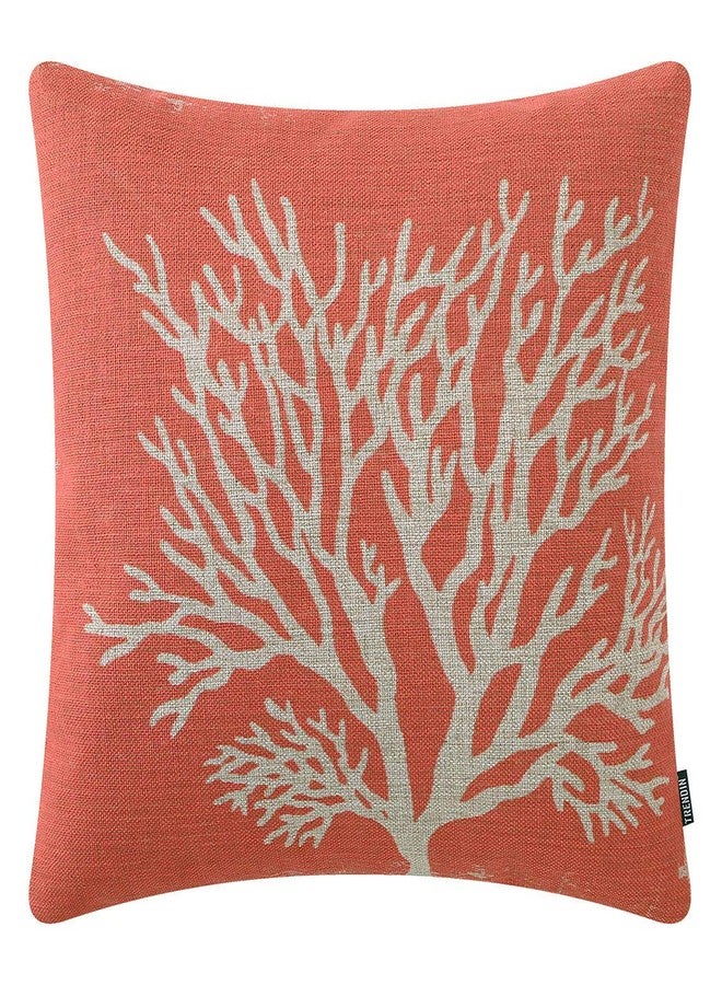TRENDIN Nautical Throw Pillow Covers Accent Cushion Cases for Couch Sofa Sea Home Decor 18 X 18 Inches Pink PL646TR - Image 1