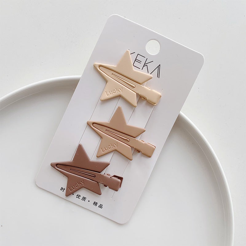 Generic Vintage Fashion Milk Tea Color Large small size Non-marking Pointed Nose Clip brown Style Children's Hairpin Ins Simple Basic Baby Clip - Image 3